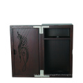 DS High Quality Solid Wood Brown Color Arc Open Cover Chinese Wine Bottle Packing Box